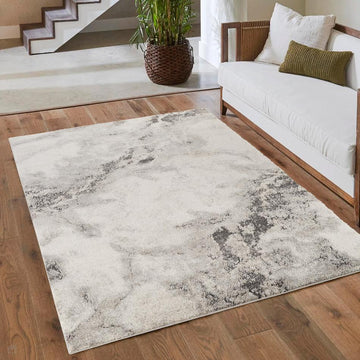 Essence Nimbus ESN04 Modern Abstract Distressed Soft-Touch High-Density Carved Hi-Lo Textured Polyblend Soft Grey/Charcoal Grey/Ivory/Stone Beige/Silver Rug-Desire Rugs-Rug Love - The Most Loved Rug Store